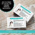 PTSD emotional support dog etiquette card